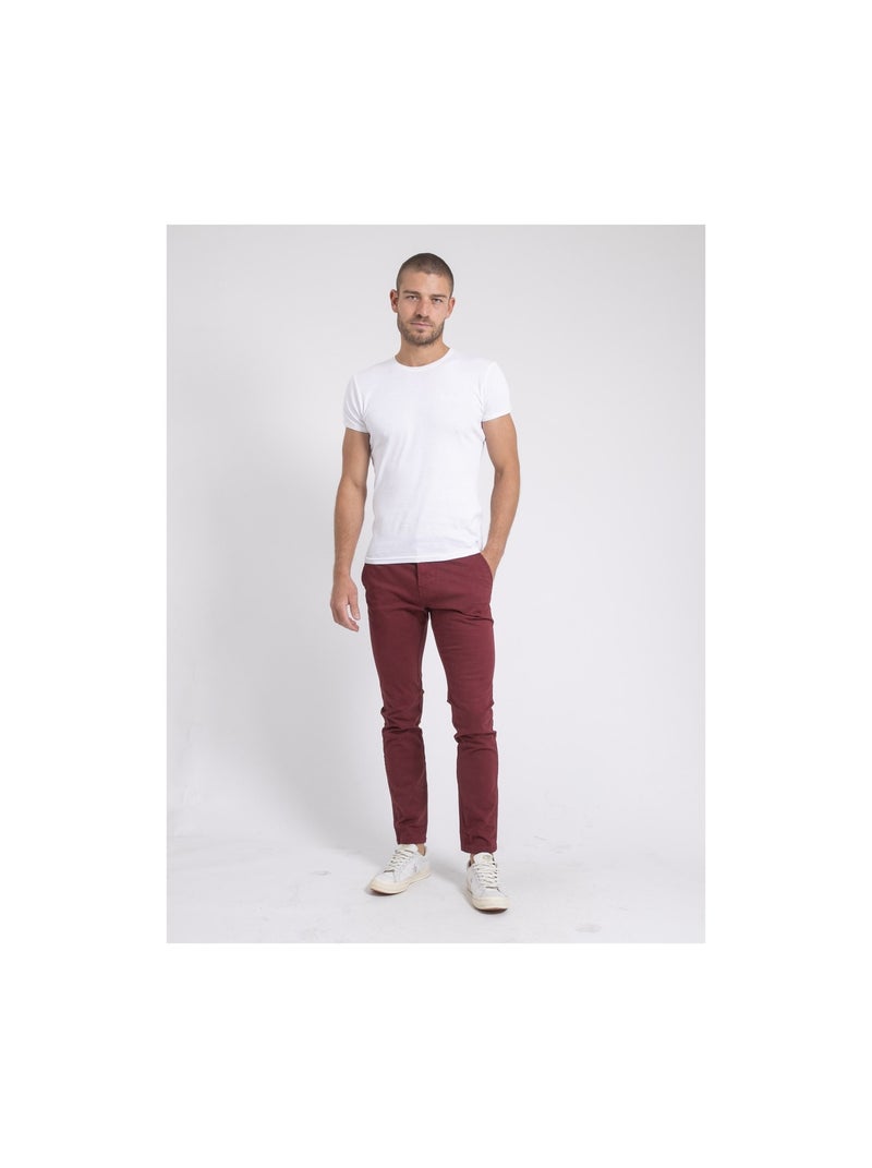 Pantalon chino VALDEK Bordeaux - Kiabi