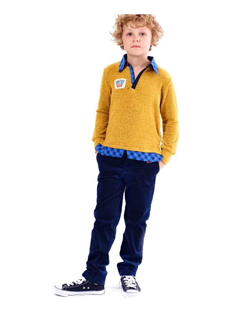 Pantalon Chino  Velours    SAINCLAIR - La Faute à Voltaire Bleu - Kiabi