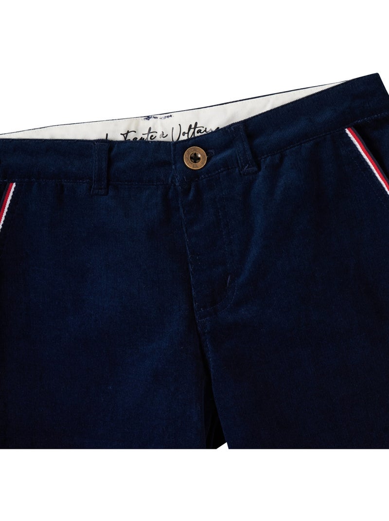 Pantalon Chino  Velours    SAINCLAIR - La Faute à Voltaire Bleu - Kiabi