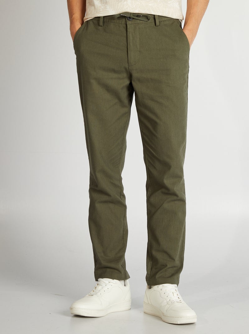 Pantalon chino Vert - Kiabi