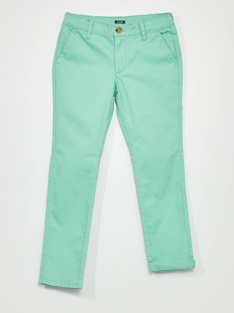Pantalon chino Vert - Kiabi