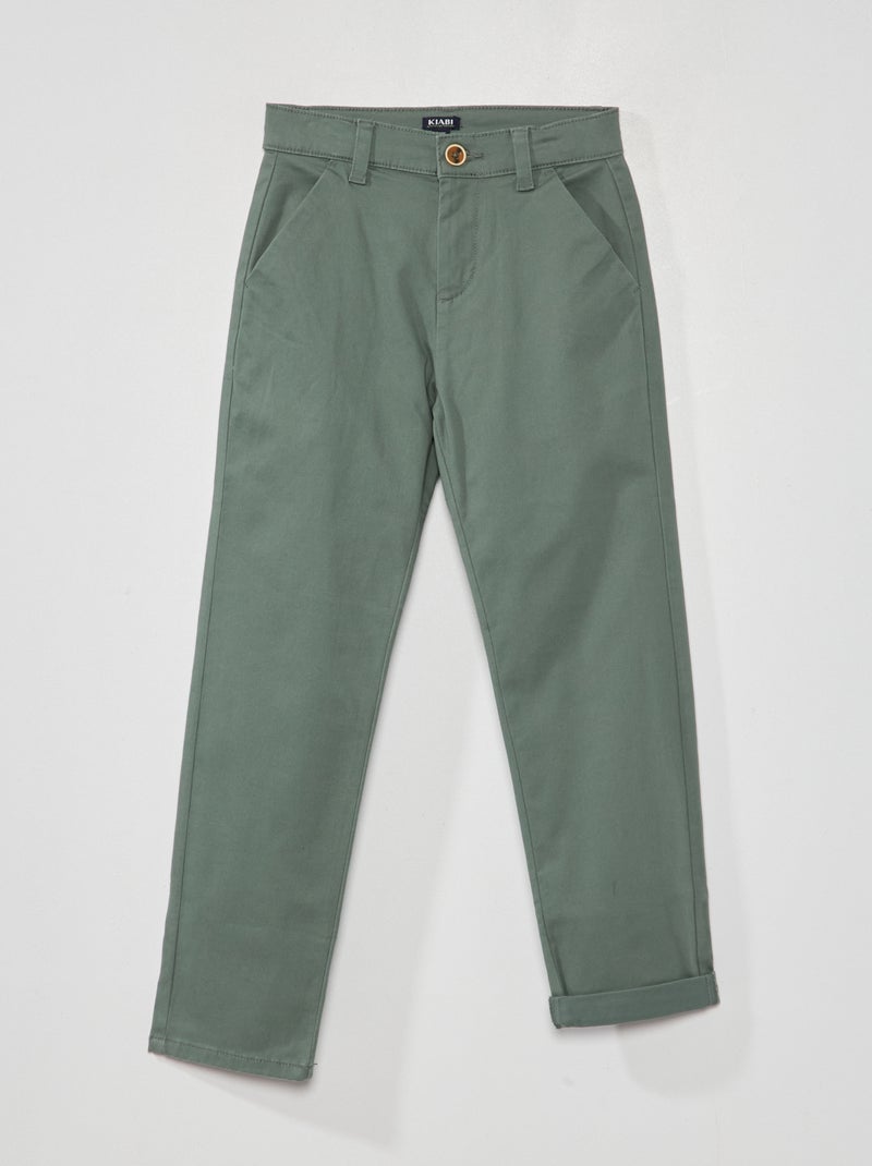 Pantalon chino Vert - Kiabi