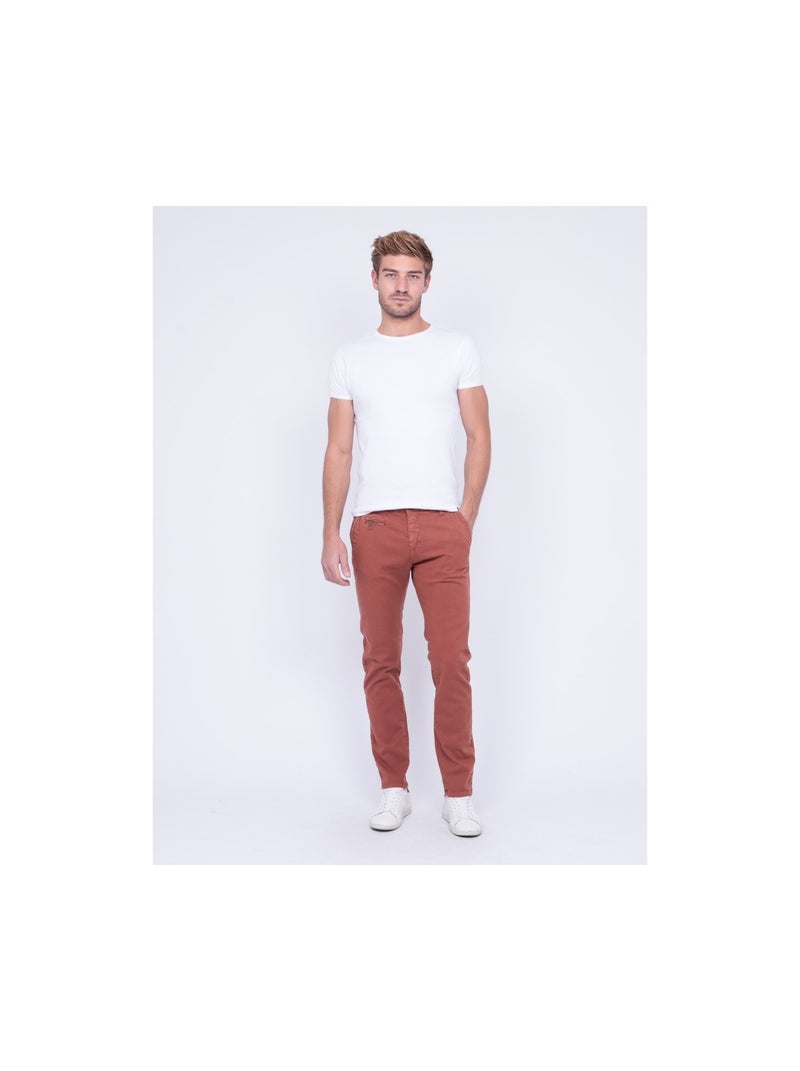 Pantalon chino VODELY Rouge brique - Kiabi