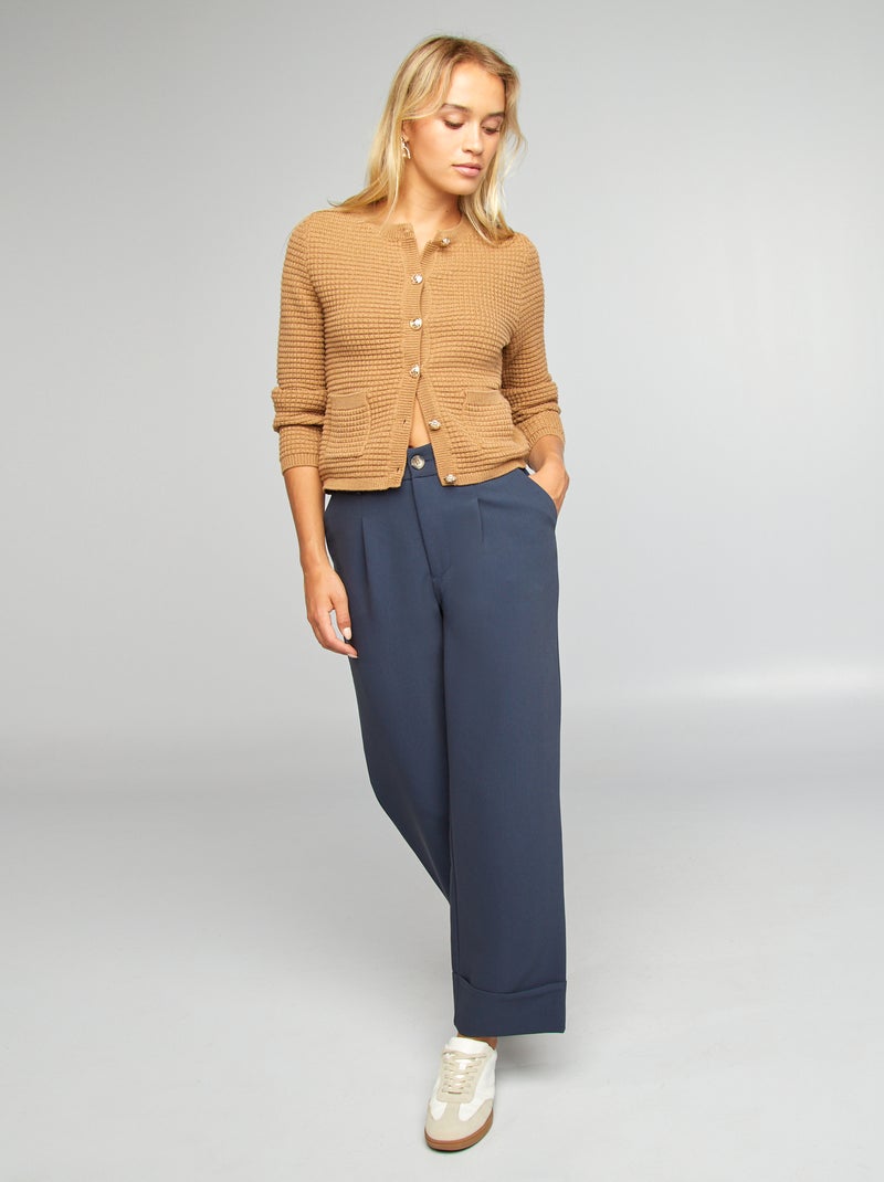 Pantalon En Lin Bleu Pastel MANGO Taille 38 - Neuf Avec étiquettes - Revers Bas