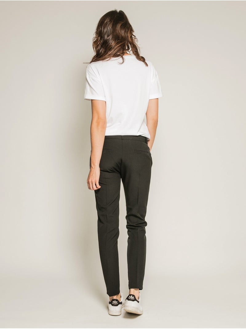 Pantalon cigarette avec bandes ELEONOR Noir - Kiabi