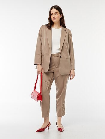 Pantalon cigarette avec ouverture par crochet et zippée