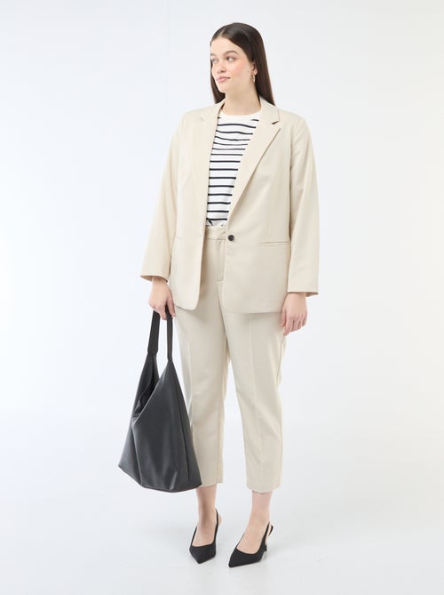 Pantalon cigarette avec ouverture par crochet et zippée - Kiabi