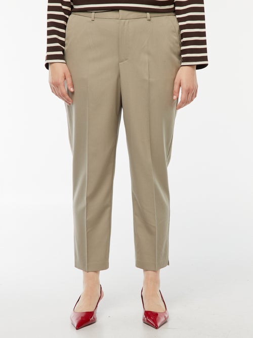 Pantalon cigarette avec ouverture par crochet et zippée - Kiabi