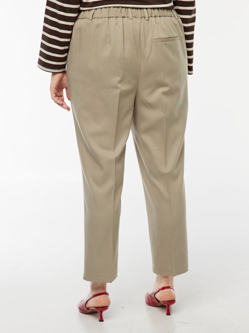 Pantalon cigarette avec ouverture par crochet et zippée - Kiabi