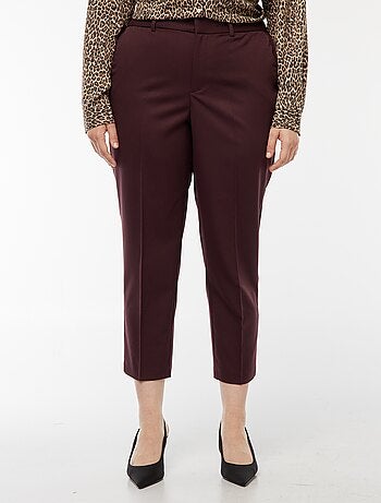 Pantalon cigarette avec ouverture par crochet et zippée