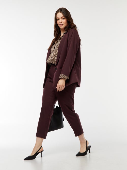 Pantalon cigarette avec ouverture par crochet et zippée - Kiabi