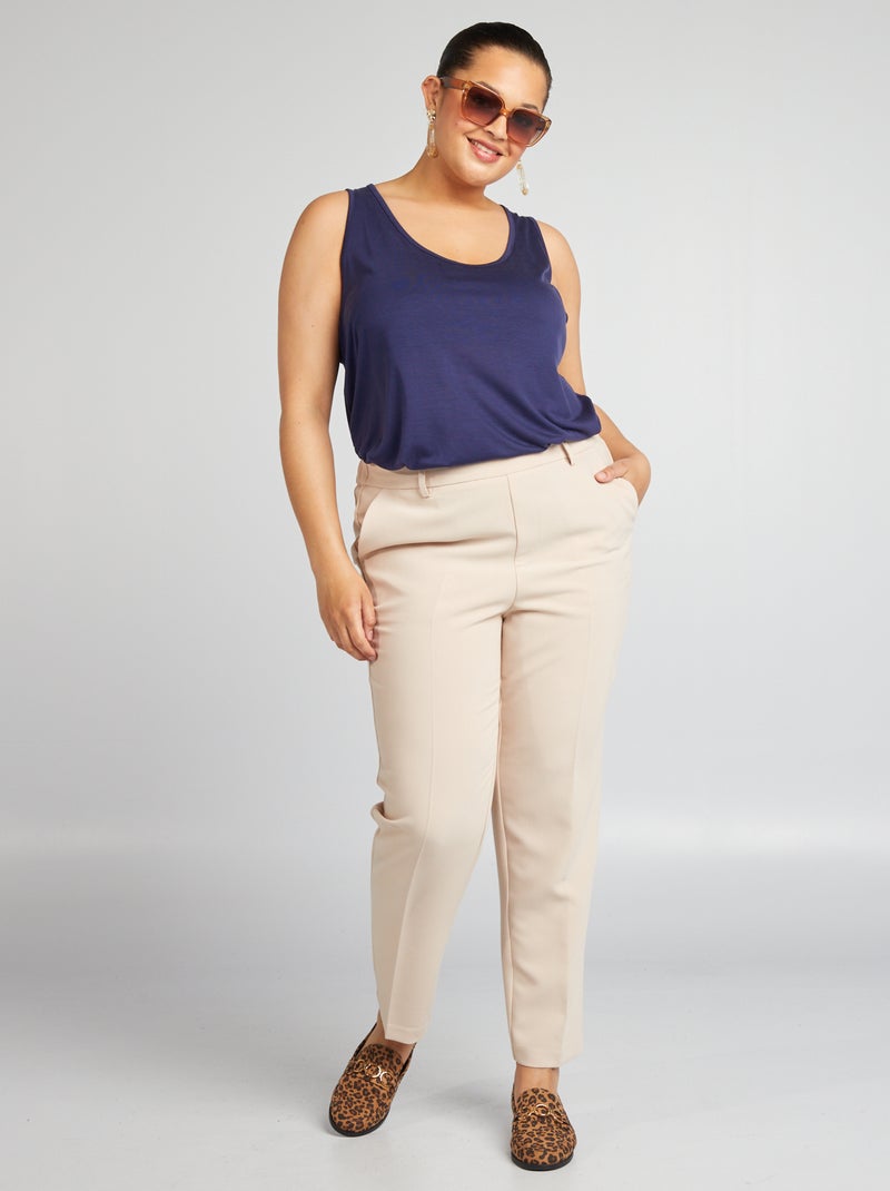 Pantalon cigarette Beige - Kiabi