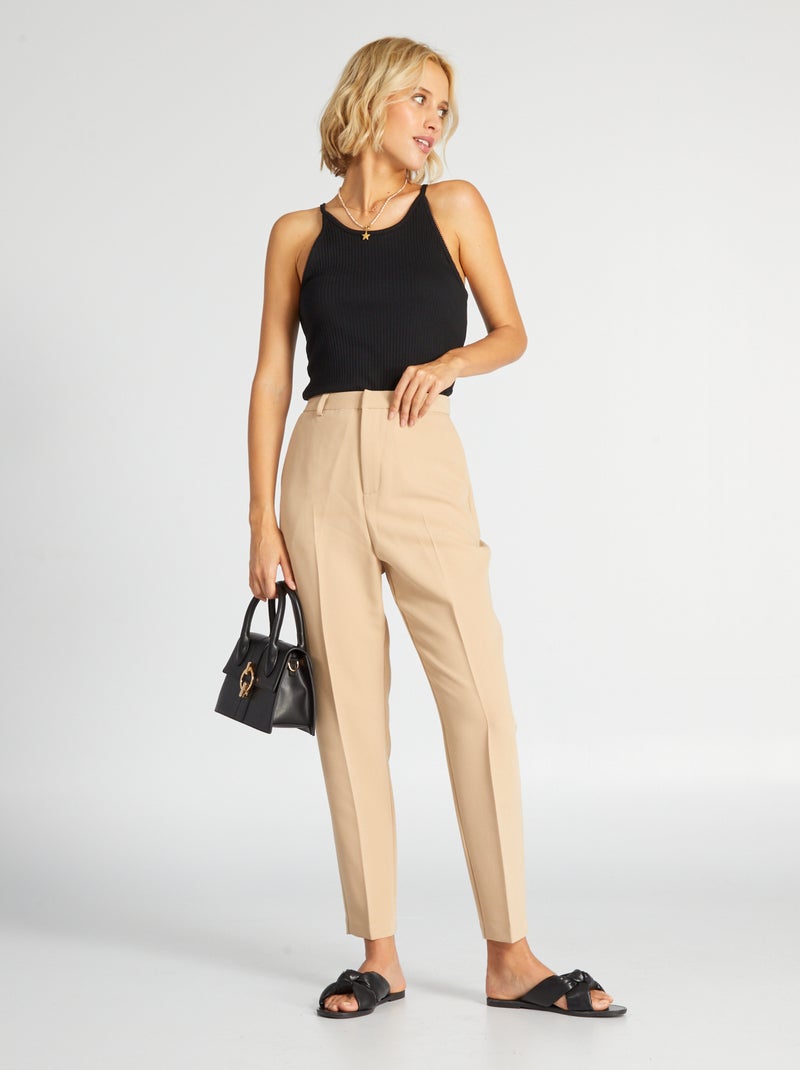 Pantalon cigarette Beige - Kiabi