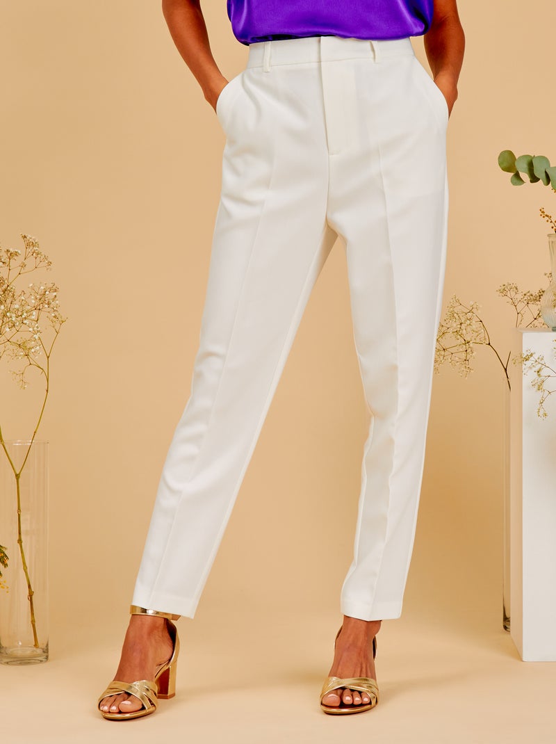 Pantalon cigarette Blanc cassé - Kiabi