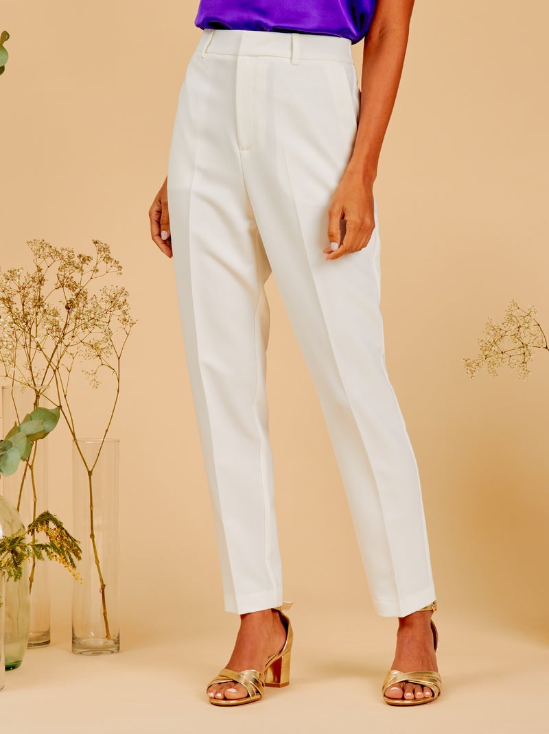 Pantalon cigarette Blanc cassé - Kiabi