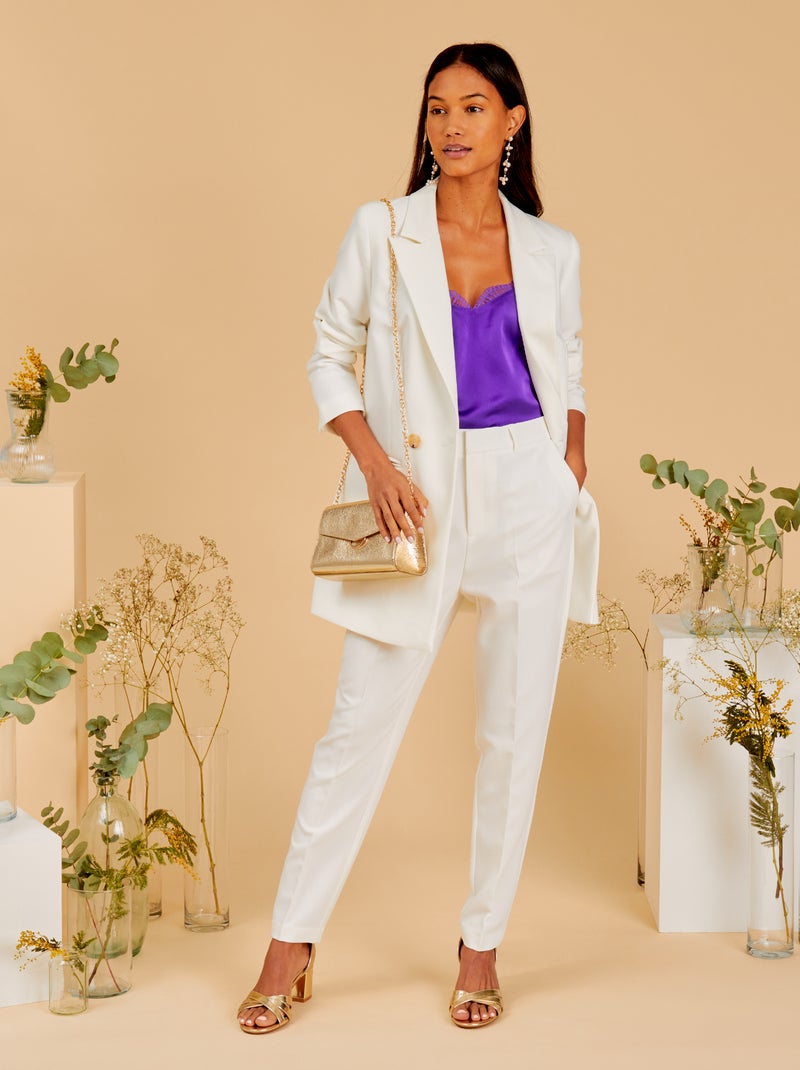 Pantalon cigarette Blanc cassé - Kiabi