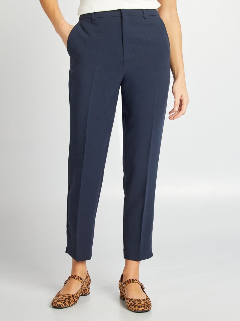 Pantalon cigarette Bleu marine - Kiabi