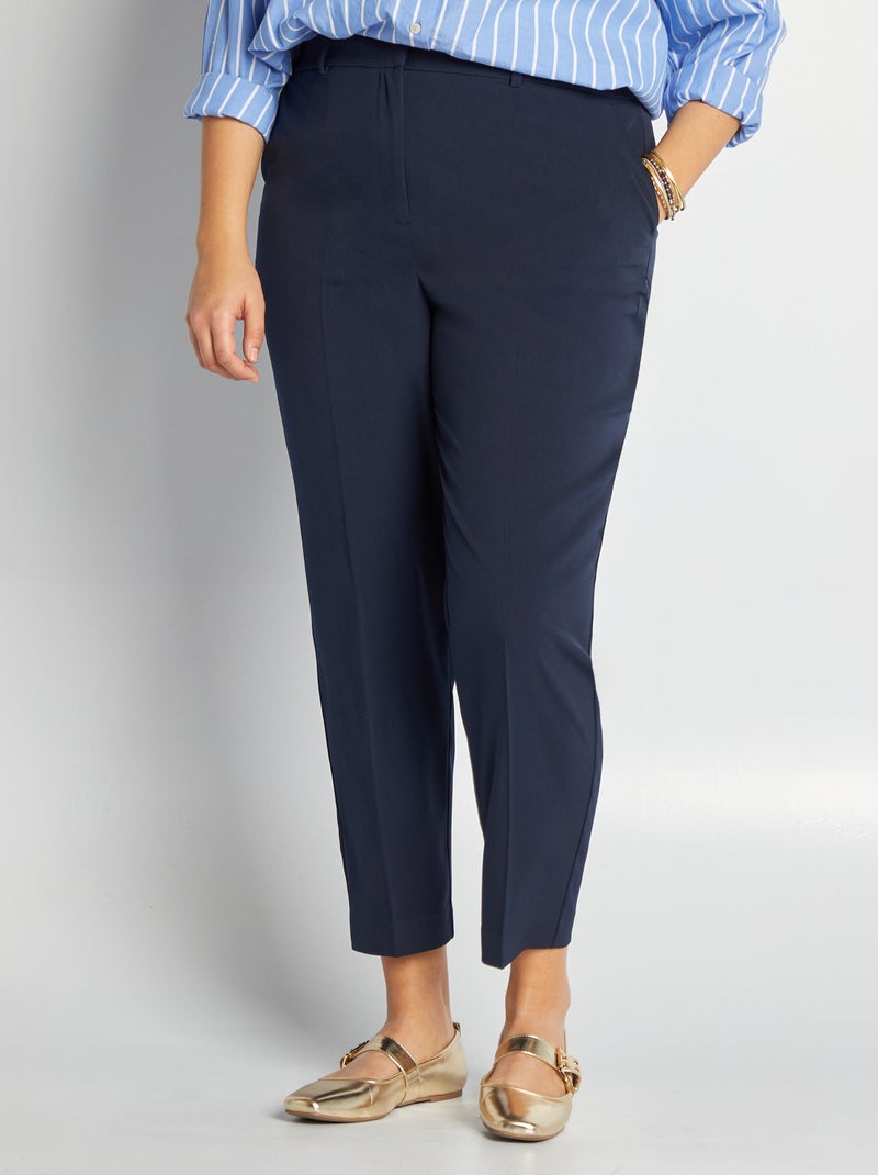 Pantalon cigarette Bleu marine - Kiabi