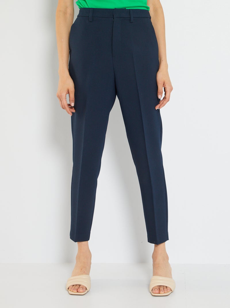 Pantalon cigarette bleu marine - Kiabi
