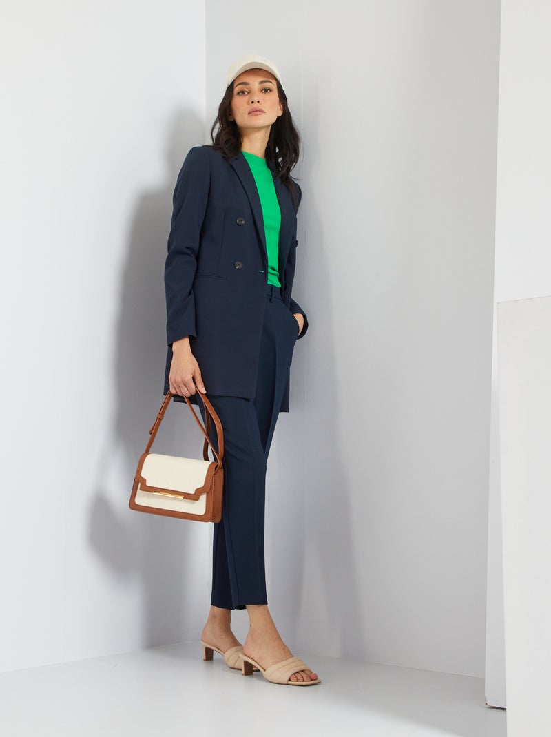 Pantalon cigarette bleu marine - Kiabi