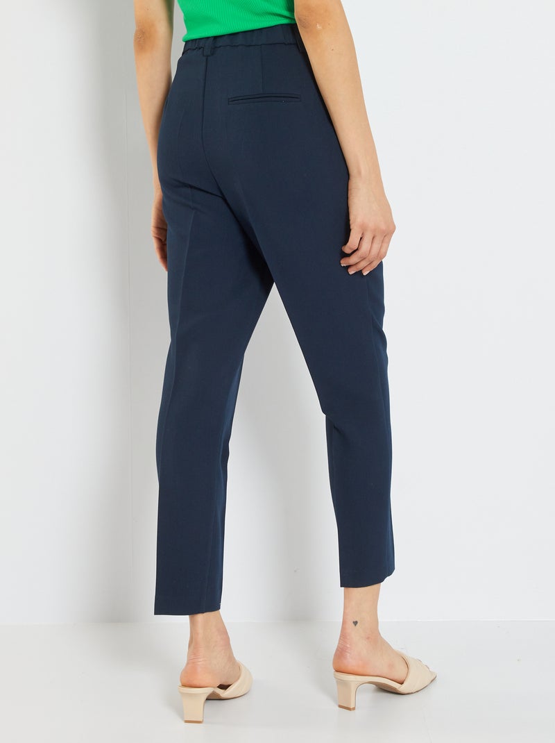 Pantalon cigarette bleu marine - Kiabi