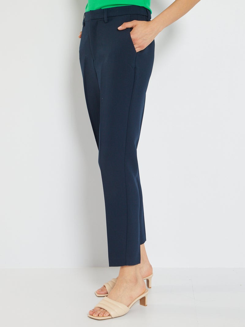 Pantalon cigarette bleu marine - Kiabi