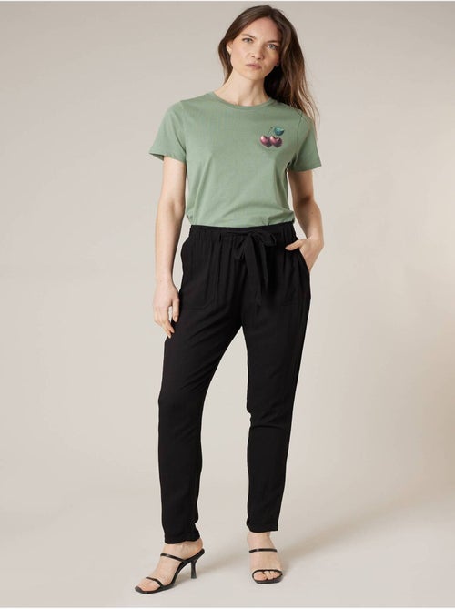 Pantalon cigarette femme fluide en toile légère 'Deeluxe' - Kiabi