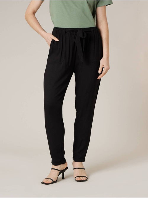 Pantalon cigarette femme fluide en toile légère 'Deeluxe' - Kiabi