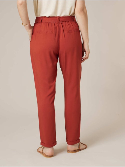 Pantalon cigarette femme fluide en toile légère 'Deeluxe' - Kiabi
