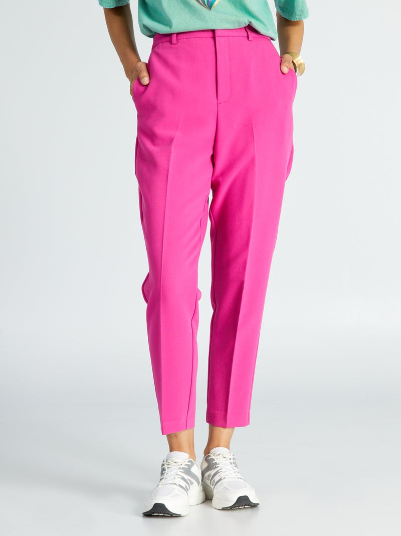 Pantalon cigarette Fushia - Kiabi