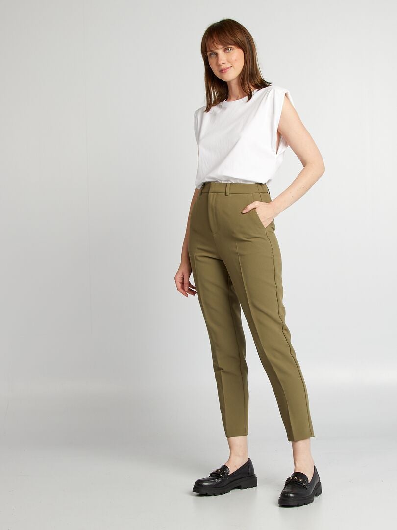 Pantalon fashion cigarette femme pas cher