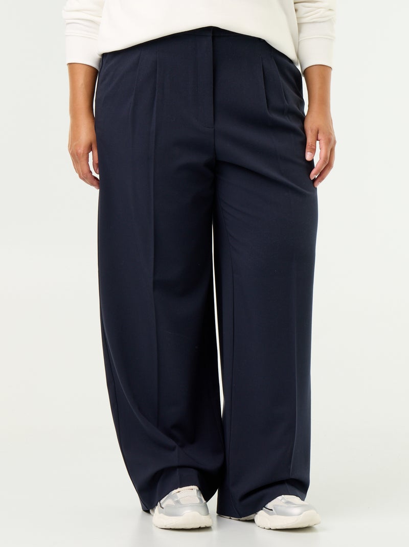 Pantalon cigarette large Bleu - Kiabi