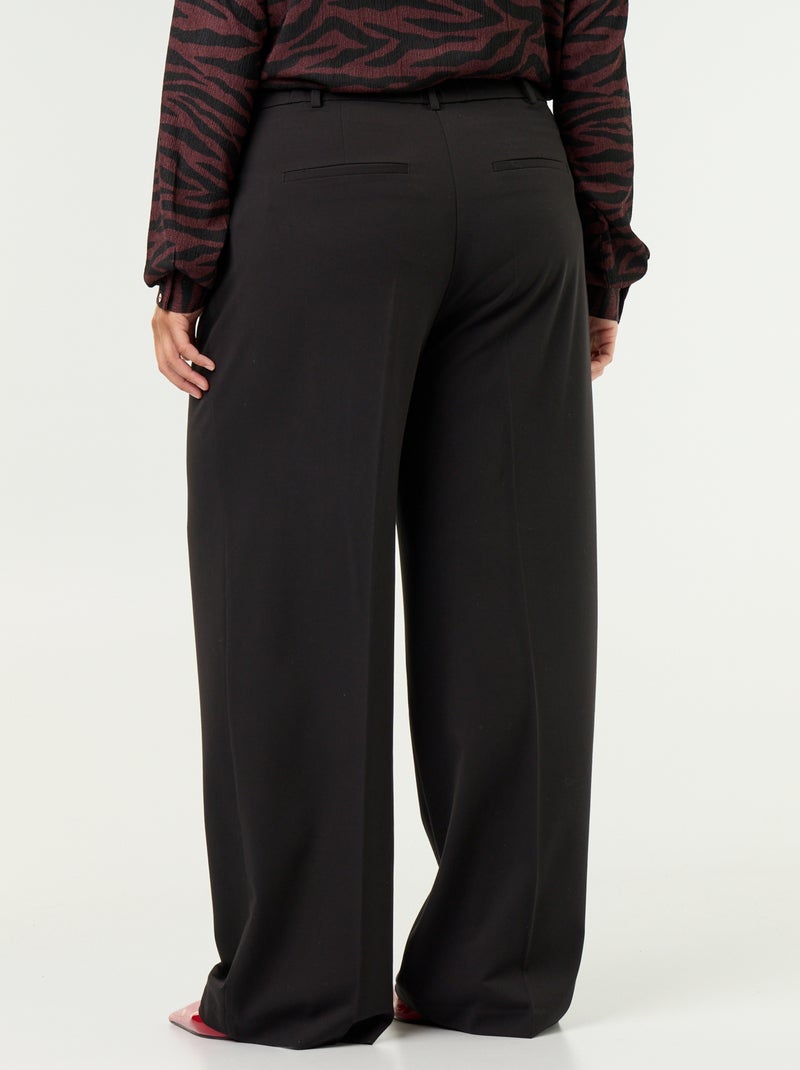 Pantalon cigarette large Noir - Kiabi