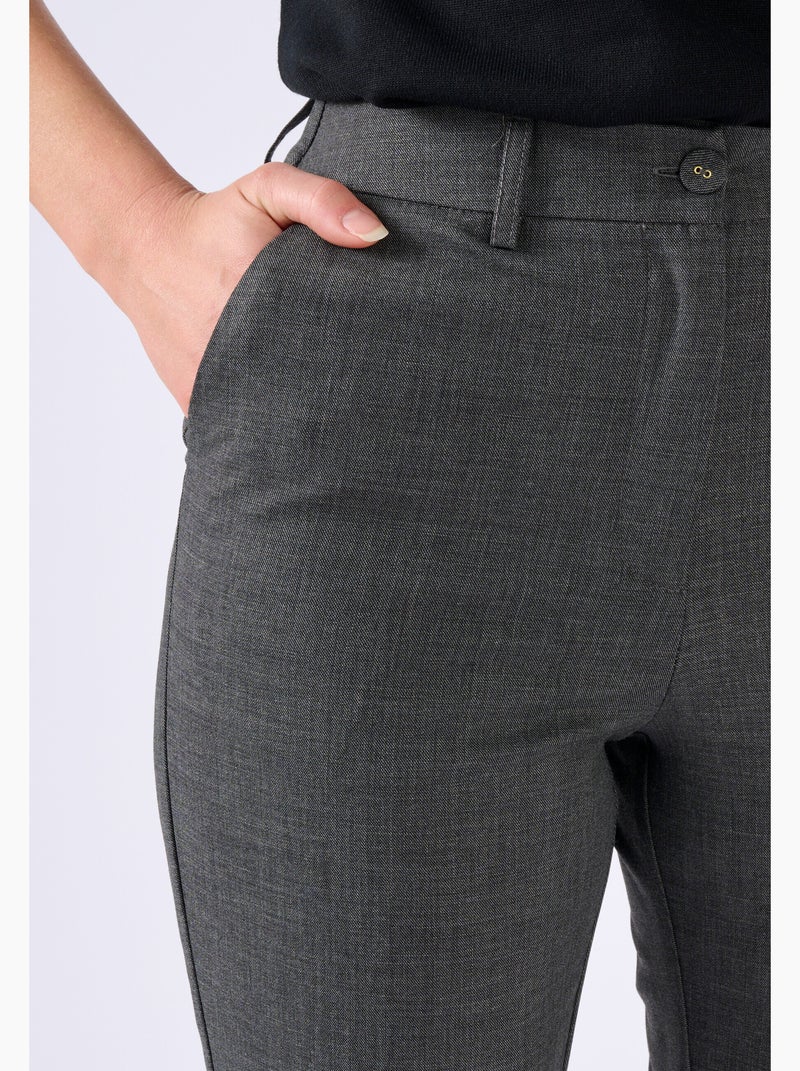 Pantalon cigarette mélange laine - Damart Gris - Kiabi