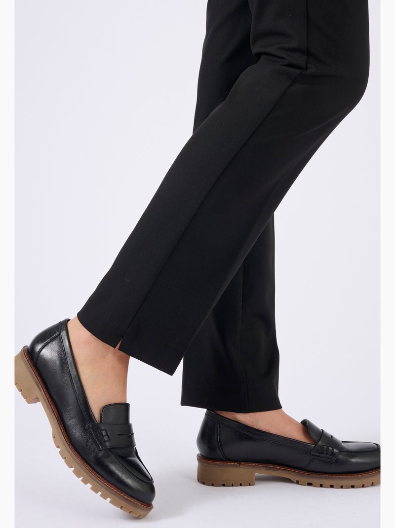 Pantalon cigarette mélange laine - Damart Noir - Kiabi
