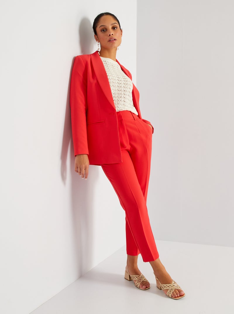 Pantalon cigarette rouge - Kiabi