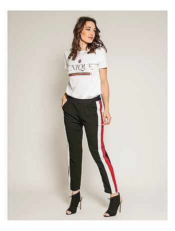 Pantalon cigarette slim bandes côtés EDMEE