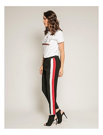 Pantalon cigarette slim bandes côtés EDMEE