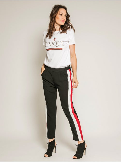 Pantalon cigarette slim bandes côtés EDMEE - Kiabi