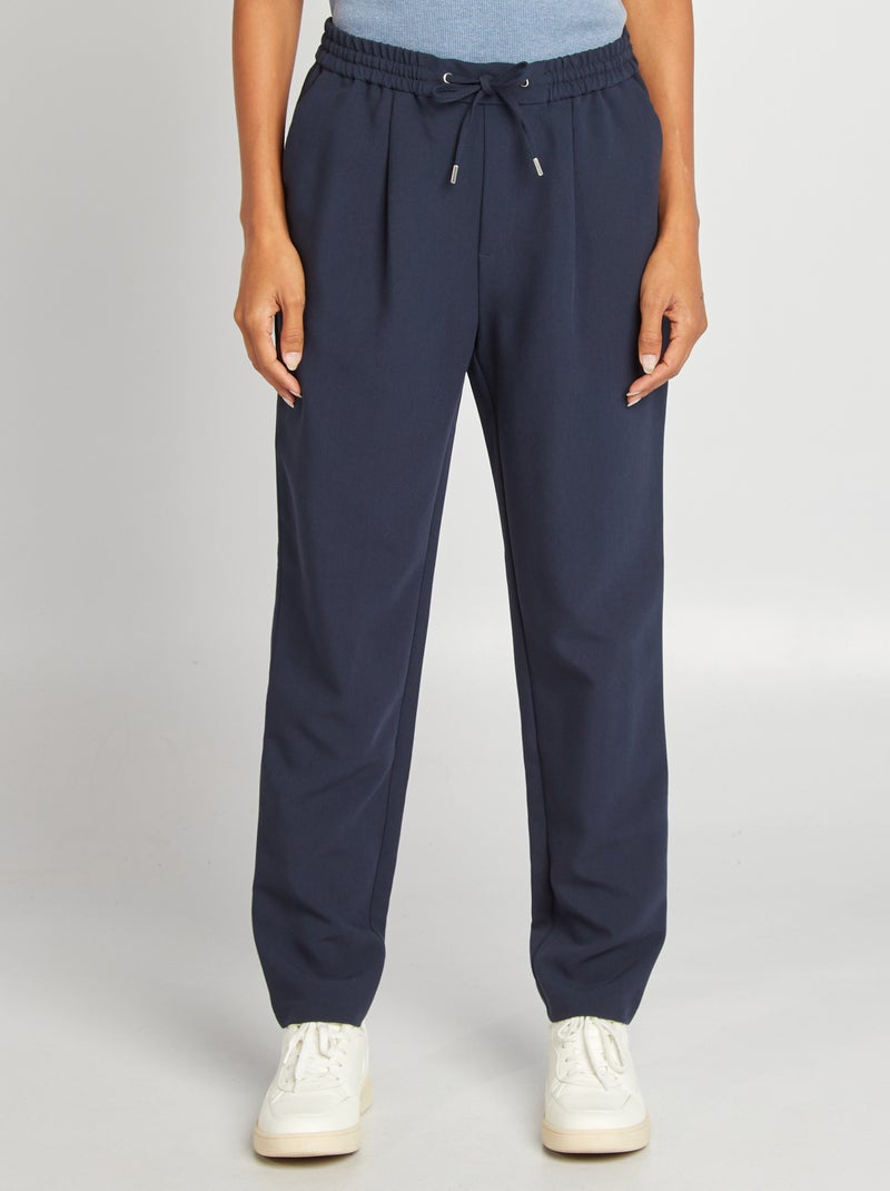 Pantalon cigarette style jogging BLEU - Kiabi
