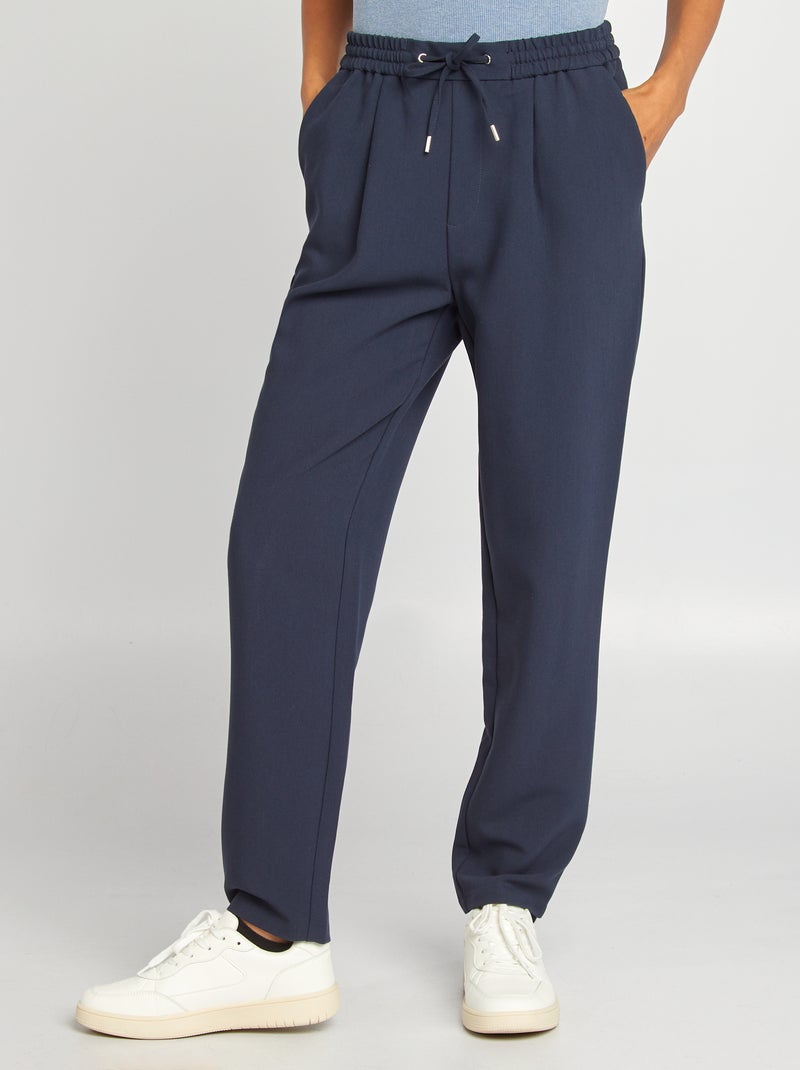 Pantalon cigarette style jogging BLEU - Kiabi