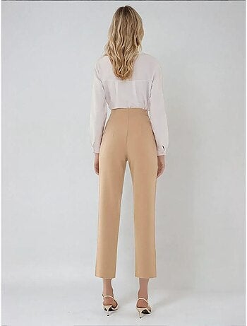 Pantalon cigarette taille haute