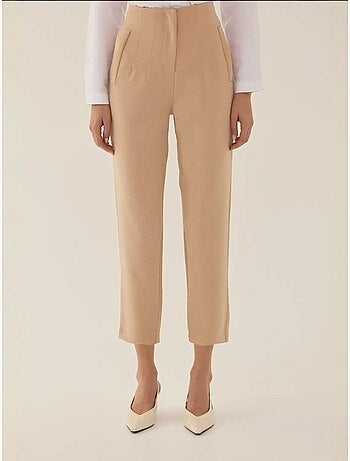 Pantalon cigarette taille haute
