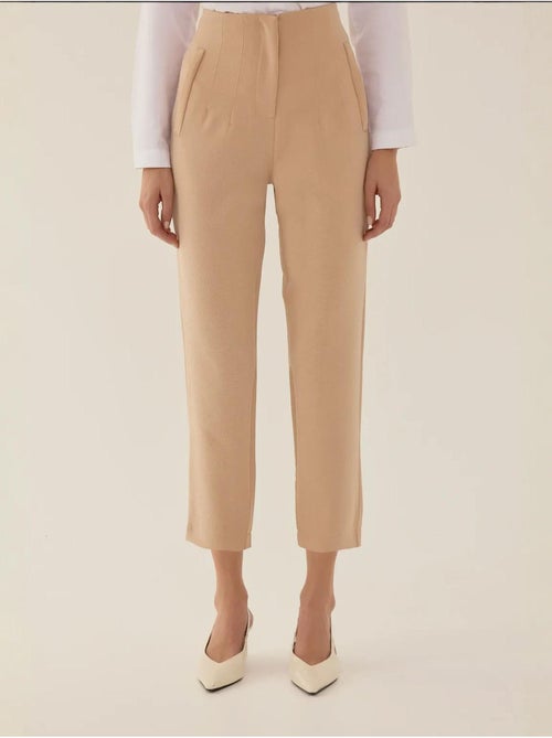 Pantalon cigarette taille haute - Kiabi