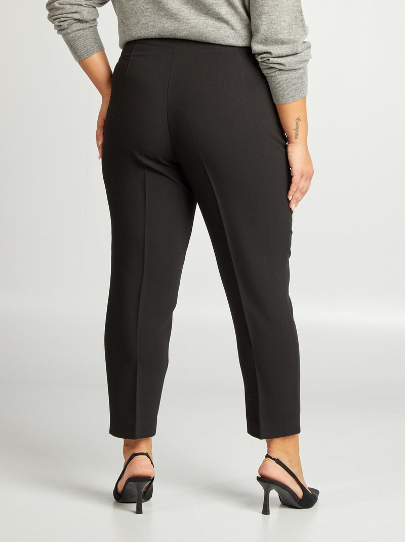 Pantalon cigarette taille haute Noir - Kiabi