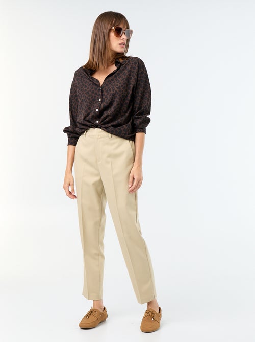 Pantalon cigarette uni avec 2 poches - Kiabi Pantalon cigarette uni avec 2 poches - Kiabi