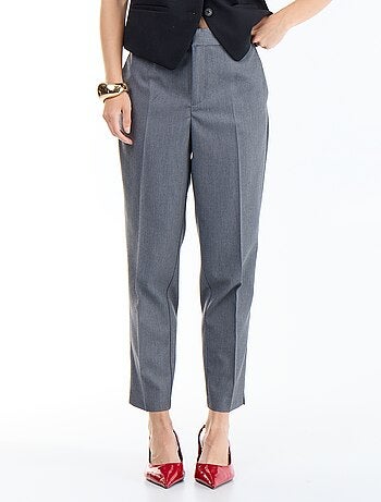 Pantalon cigarette uni avec 2 poches