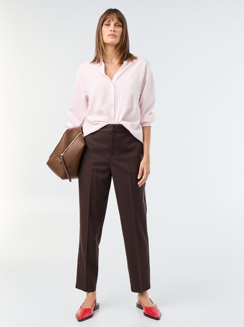 Pantalon cigarette uni avec 2 poches - Kiabi Pantalon cigarette uni avec 2 poches - Kiabi