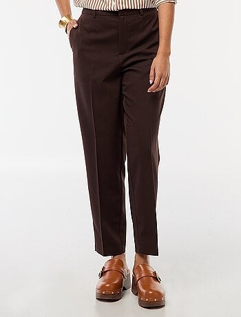 Pantalon cigarette uni avec 2 poches