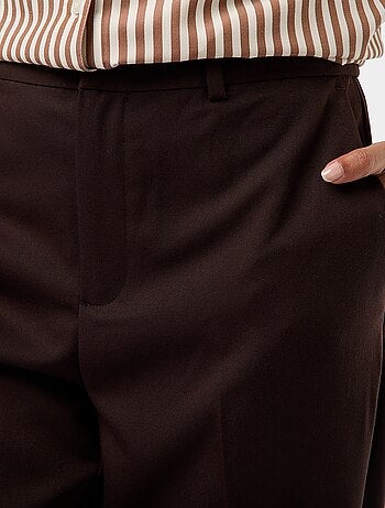Pantalon cigarette uni avec 2 poches